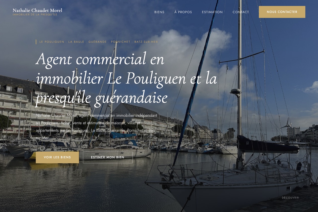 Aperçu du site web immobilier de la Presqu'île Guérandaise, Le Pouliguen